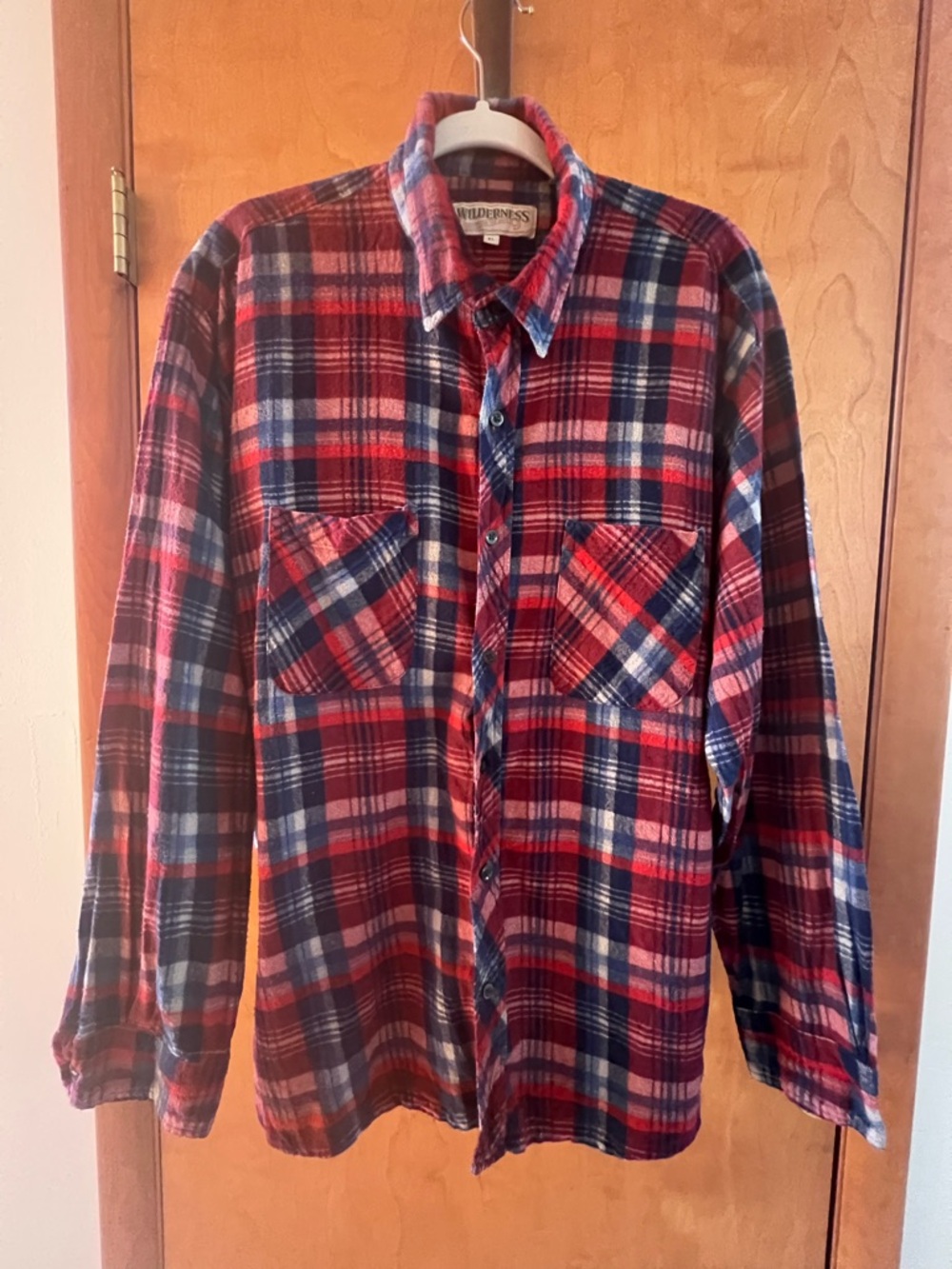 Red & Blue Plaid Flannel Shirt - Men's